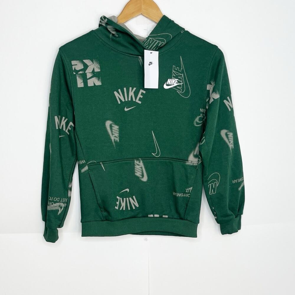 Nike Kids Sportswear Club Fleece French Terry Printed Hoodie Size Large